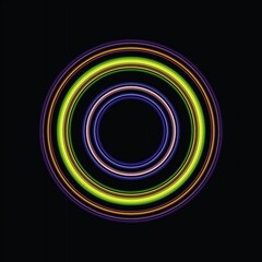 colorful circle on a striking black background