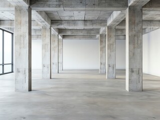 Fototapeta premium Empty room office space building with cement material structure