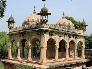Fototapeta premium The Timeless Legacy: Exploring the Architectural Traditions of the Qutub Shahi Seven Tombs
