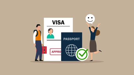 Happy travelers with approved travel visa