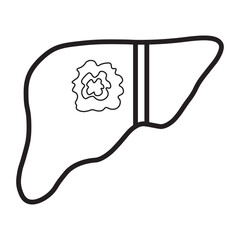 Obraz premium liver cancer line icon