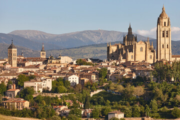 Fototapeta premium Gothic cathedral in Segovia. Medieval city in Castilla Leon. Spain