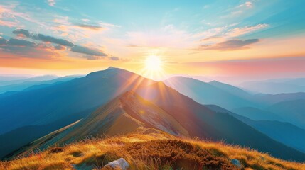 Fototapeta premium Majestic Mountain Sunset