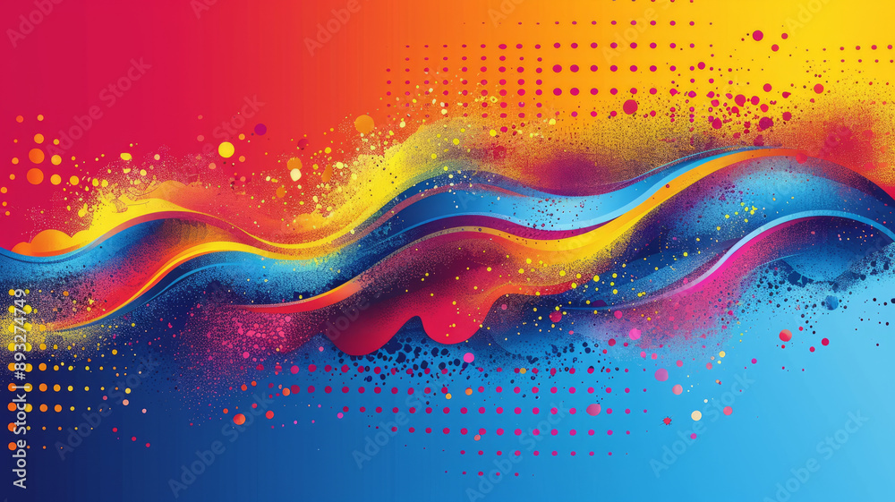 Fototapete typography design a blank colorful pop art background.generative ai