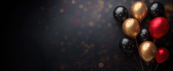 Naklejka premium Abstract Vibrant Happy New Year Banner & Celebration Background Concept