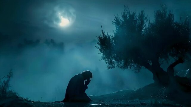 Video recreation of Jesus praying in Getshemane