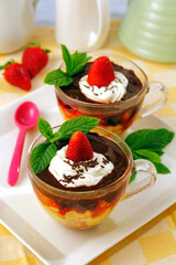 Strawberries trifle.