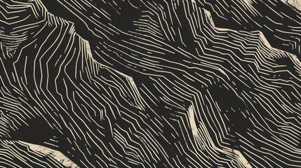 Minimal linocut abstract beige design on black background, texture, pattern, art