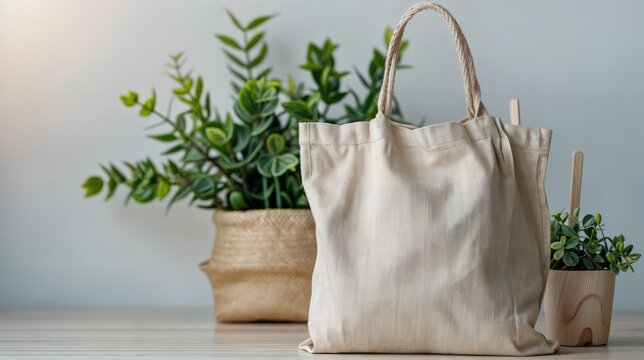 Photo of a cloth bag. AI generated.