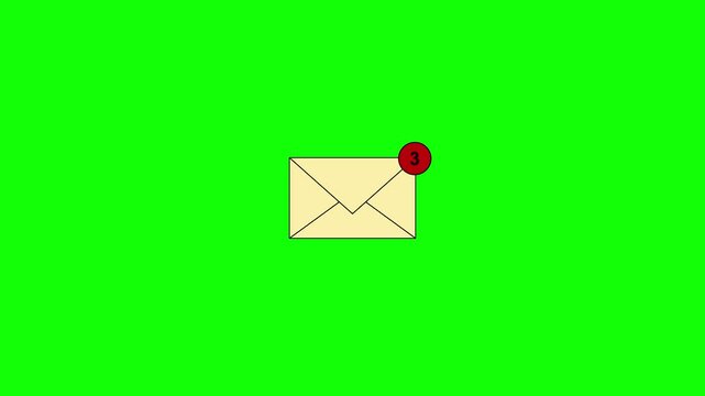 Email notification icon animation, email inbox notification icon animation
