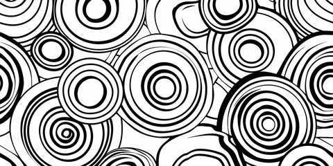 Abstract Black and White Spirals