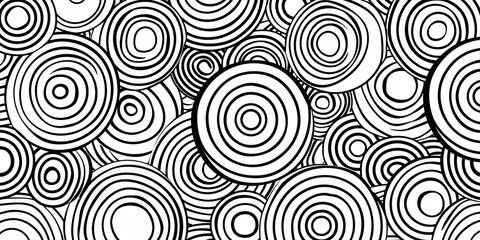Abstract Black and White Spirals