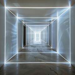 Obraz premium corridor with vertical and horizontal lines