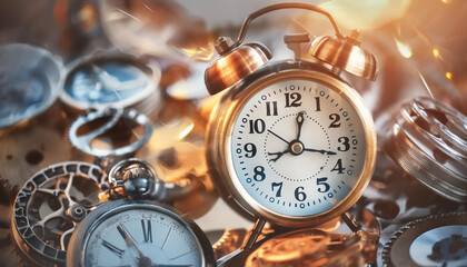 Urgency and immediate action, showcasing symbols like clocks, alarms, and rapid movement. Ideal for topics related to time management, deadlines, and emergency situations.