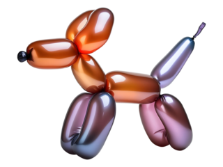 Vivid Bright Dog Helium Balloon Isolated on White