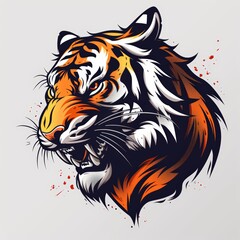 Obraz premium cool tiger logo vector illustration