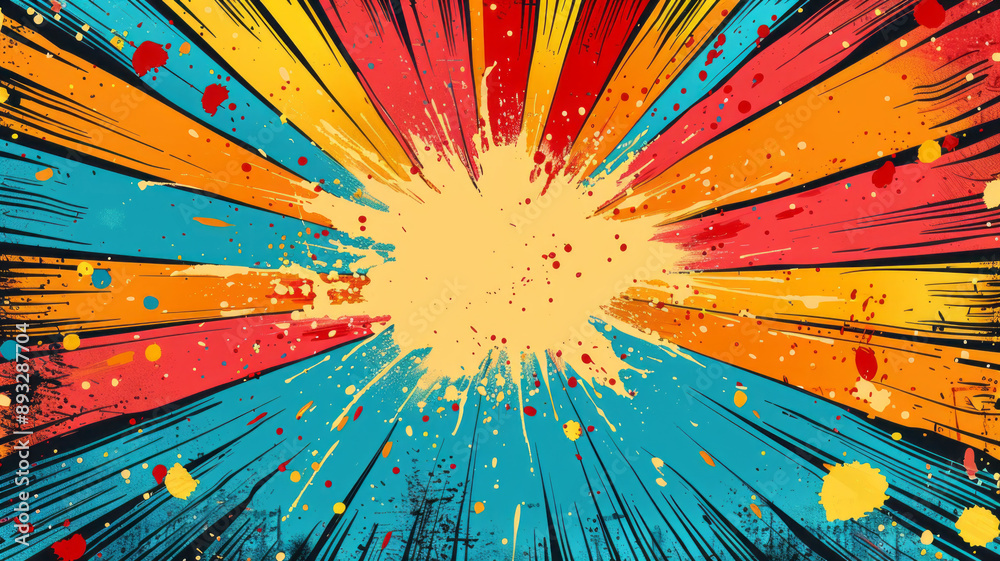 Fototapete typography design a blank colorful pop art background.generative ai