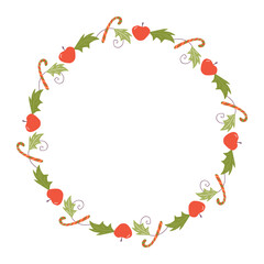 Frame template for christmas season celebration, christmas wreath concept