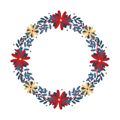 Frame template for christmas season celebration, christmas wreath concept