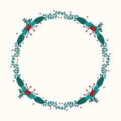 Frame template for christmas season celebration, christmas wreath concept