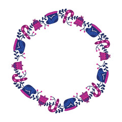 Frame template for christmas season celebration, christmas wreath concept