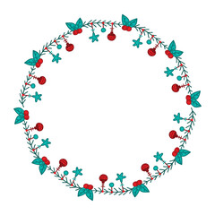 Frame template for christmas season celebration, christmas wreath concept