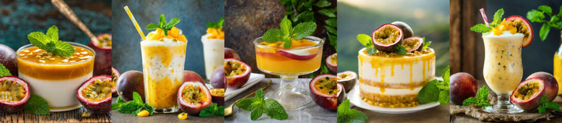 Fototapeta premium Desserts mit Maracuja 