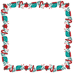 Frame template for christmas season celebration, christmas wreath concept