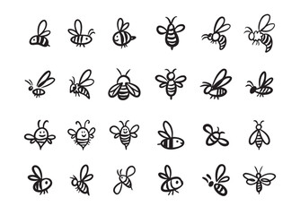 Doodle 360 degree. Hand drawn outline style set