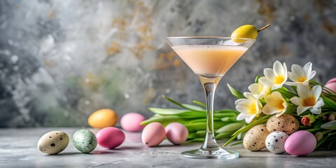 elegant easter themed cocktail with vodka Creative AI