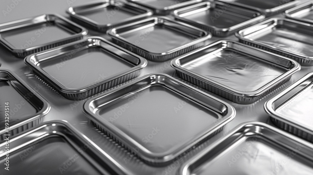 Aufkleber Detailed drawing of a variety of baking trays and sheets centered with empty space around the edges Stock Photo with copy space