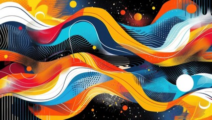 Abstract Graffiti Art with Dynamic Colors