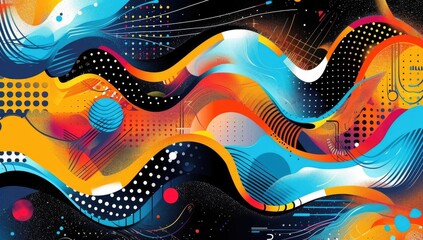 Abstract Graffiti Art with Dynamic Colors