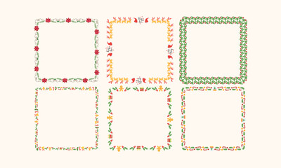 Frames collection for christmas season celebration, christmas wreath concept