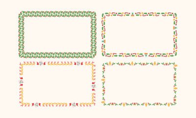 Frames collection for christmas season celebration, christmas wreath concept