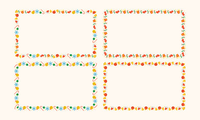 Frames collection for christmas season celebration, christmas wreath concept