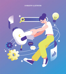 AI 인공지능 산업 과학 일러스트 01