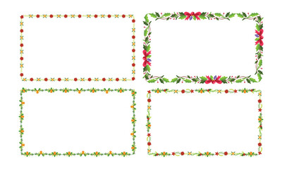 Frames collection for christmas season celebration, christmas wreath concept