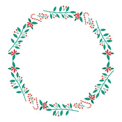 Frame template for christmas season celebration, christmas wreath concept