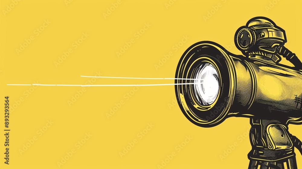 Poster Detailed drawing of a power paint sprayer with adjustable nozzles centered with empty space around the edges Stock Photo with copy space