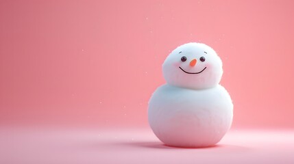 Obraz premium Happy Japanese Snow Yokai with Simple, Fun Art Style