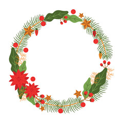 Naklejka premium Frame template for christmas season celebration, christmas wreath concept