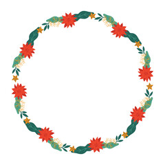 Naklejka premium Frame template for christmas season celebration, christmas wreath concept