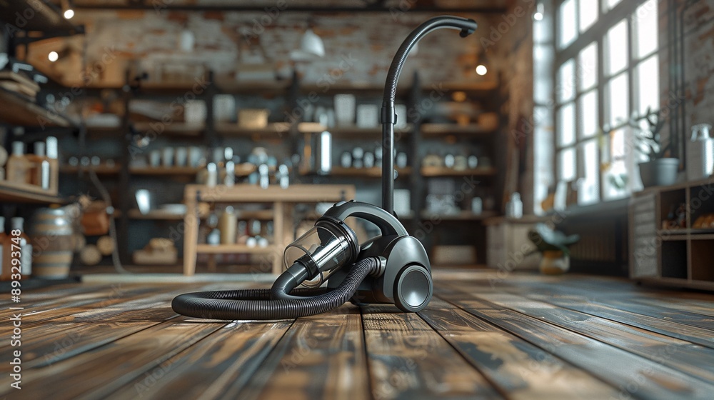 Poster Illustration of a shop vacuum with strong suction centered with significant empty space around the edges Stock Photo with copy space