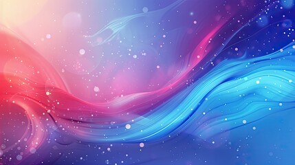 A colorful, swirling background with a blue and pink hue