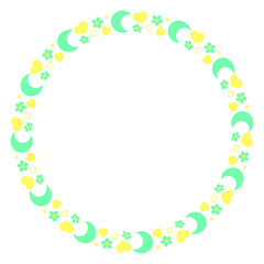 Hand drawn flat design hearts border and frame