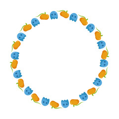 Hand drawn halloween frame template design