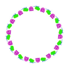 Hand drawn halloween frame template design