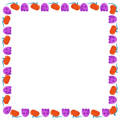 Hand drawn halloween frame template design