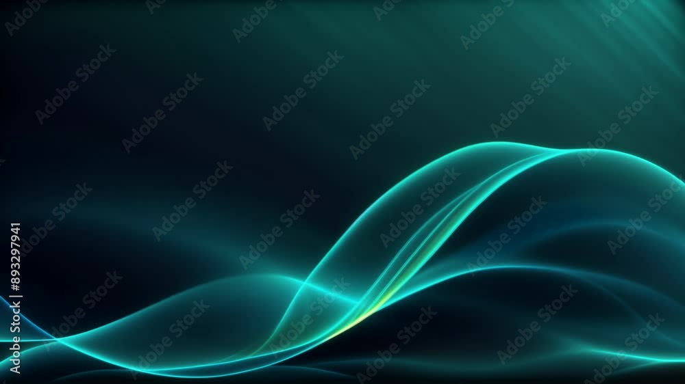 Wall mural looped 3d animation of energy dynamic abstract footage with glowing plasma swirling lines, waves, sh
